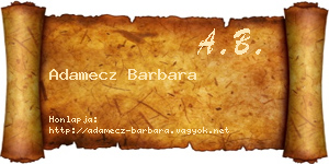 Adamecz Barbara névjegykártya